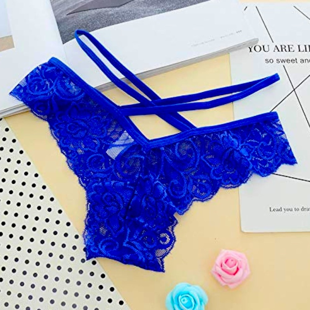 New pack of 2 Jixin4you Women Underwear Lace Jacquard Thong G String B17